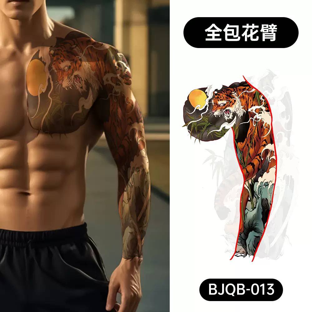 Тату‑наклейка — китайский традиционный стиль, водонепроницаемая и потостойкая. Подходит для всей руки, универсальна и популярна на праздниках и вечеринках. — изображение 3