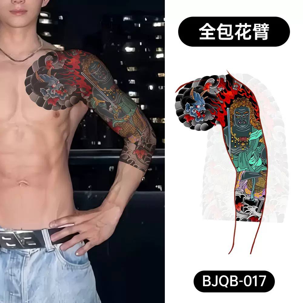 Тату‑наклейка — китайский традиционный стиль, водонепроницаемая и потостойкая. Подходит для всей руки, универсальна и популярна на праздниках и вечеринках. — изображение 4