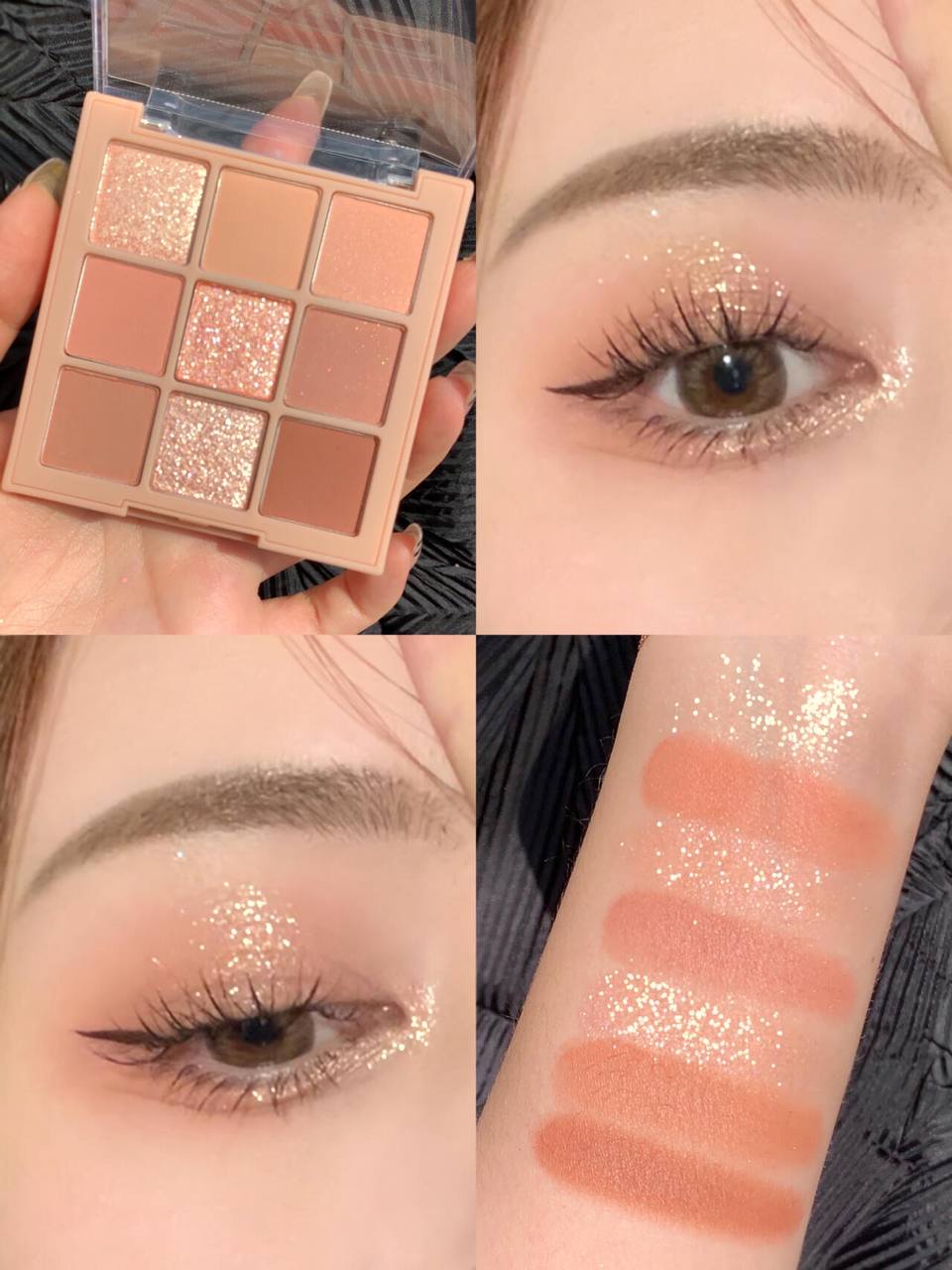 Палетка теней MUGELEEN 9 цветов — тыквенно‑масляные оттенки, матовые, перламутровые и сияющие