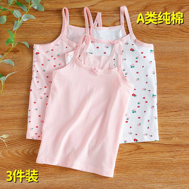 Детская хлопковая майка на бретелях с бантиком — тонкая, без рукавов, для девочек (на все сезоны)