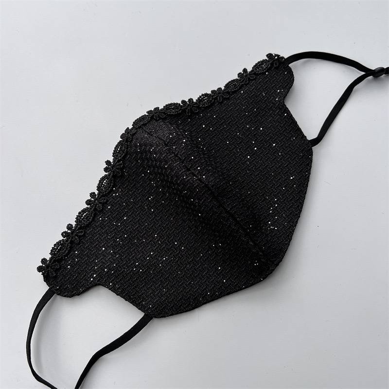 Женская утеплённая маска с вуалью и стразами, осенне-зимняя модель с защитой от ветра, стильный дизайн с объёмным эффектом. — изображение 5