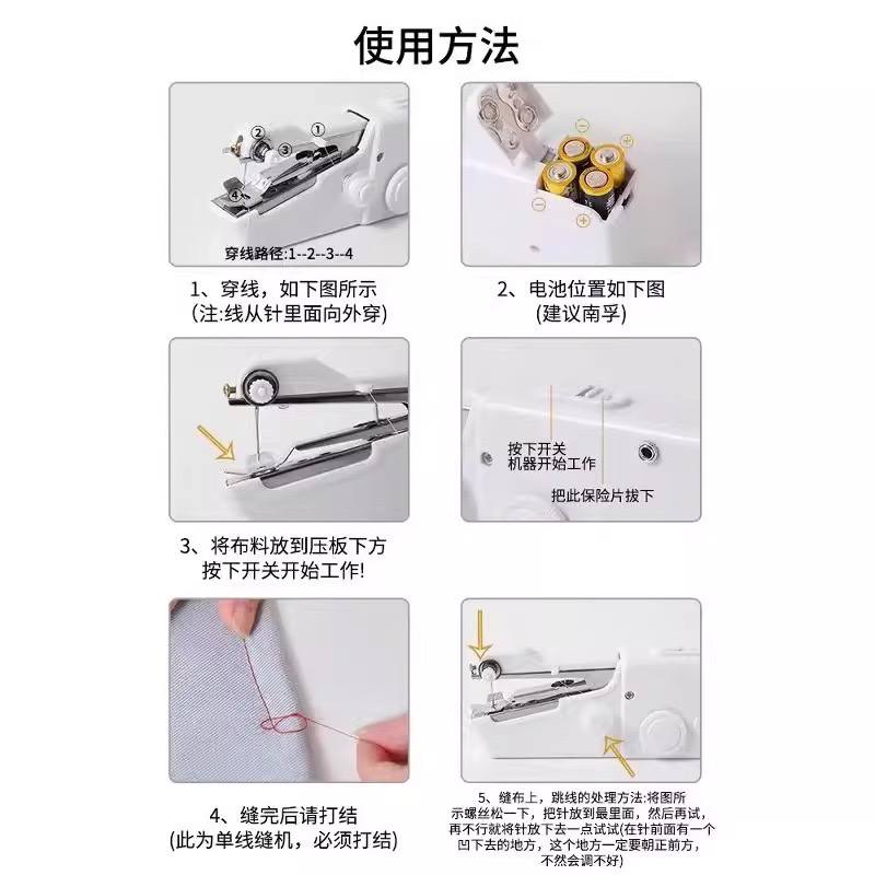 Компактная портативная швейная машинка для дома. Подходит для ручного и сетевого использования, удобна для мелкого ремонта — изображение 4