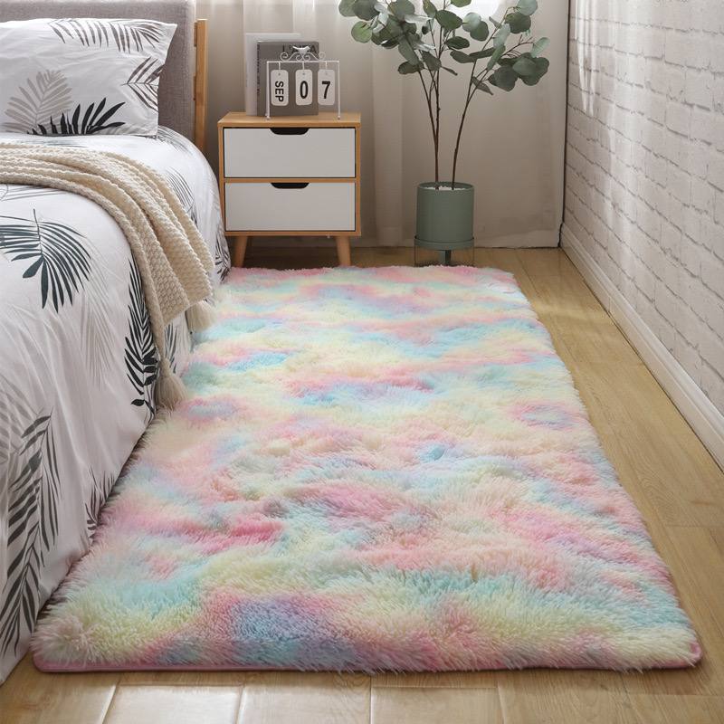 Длинноворсовый ковер в стиле tie-dye для гостиной или спальни, мягкий и уютный, подходит для фотосессий.