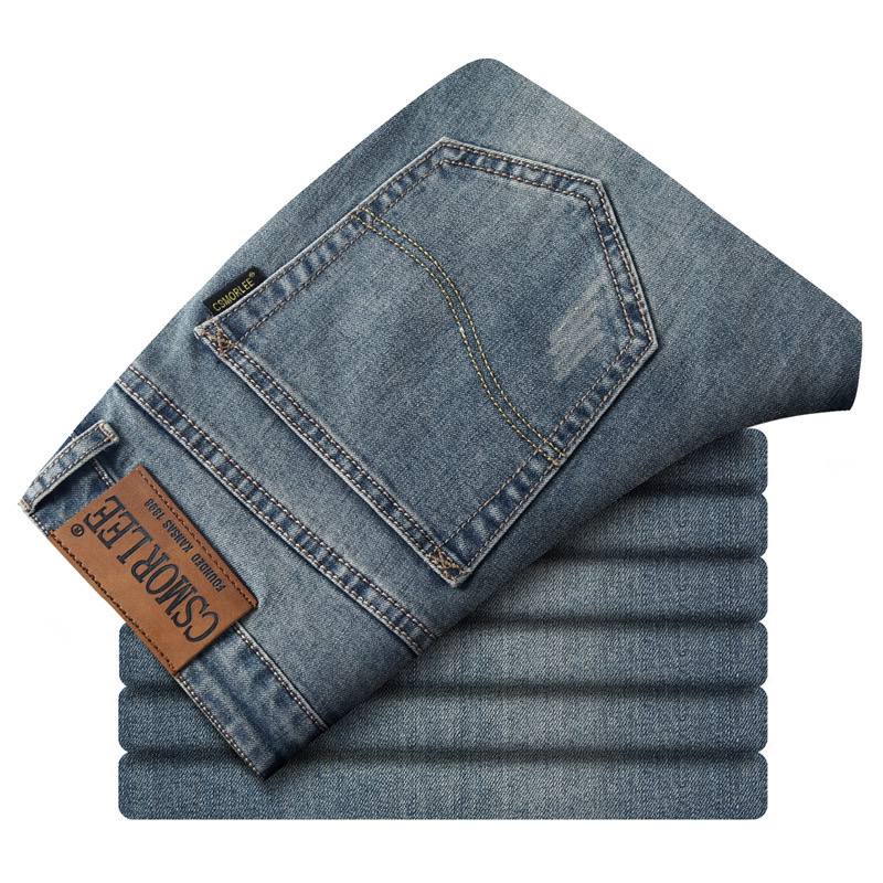 Мужские джинсы прямого кроя с эластичной тканью, стильные и удобные, подходят для повседневного ношения. — изображение 2