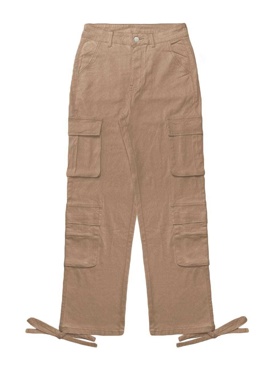 Женские брюки в стиле 'карго' — модные и удобные, с множеством карманов, подходят для повседневной носки и активного отдыха. — изображение 4