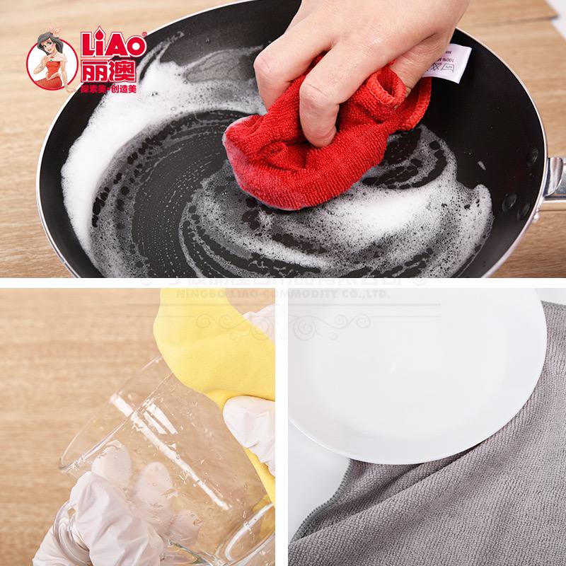 Абсорбирующая салфетка из микрофибры для кухни — отлично впитывает влагу, очищает посуду, стекло и поверхности. Подходит для экспорта. — изображение 4