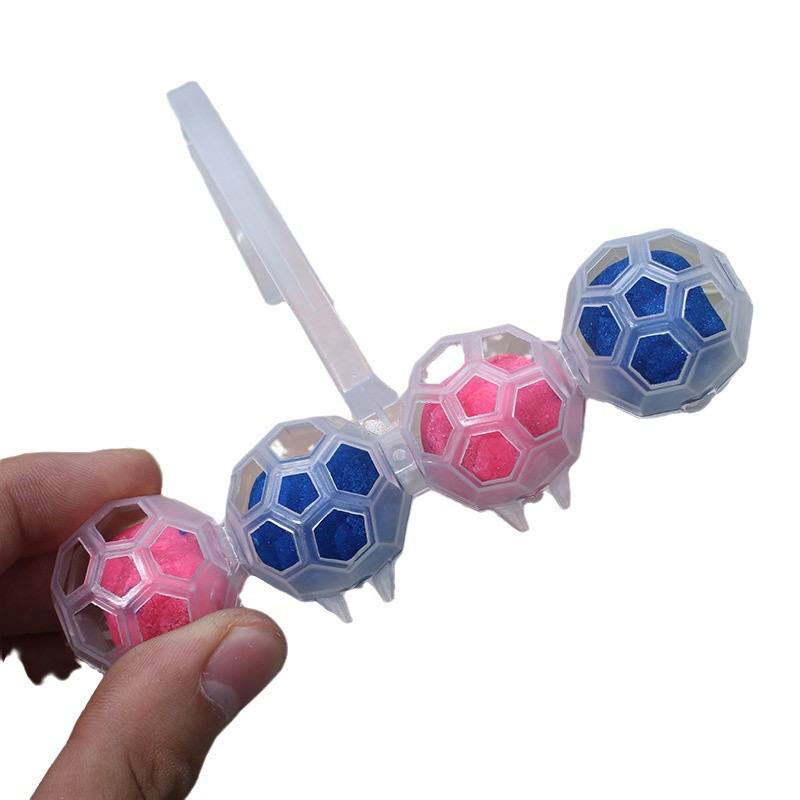 Двухцветный подвесной шарик для унитаза с ароматом синего лимона. 4-шаровая формула очищает, освежает и предотвращает налёт. — изображение 5