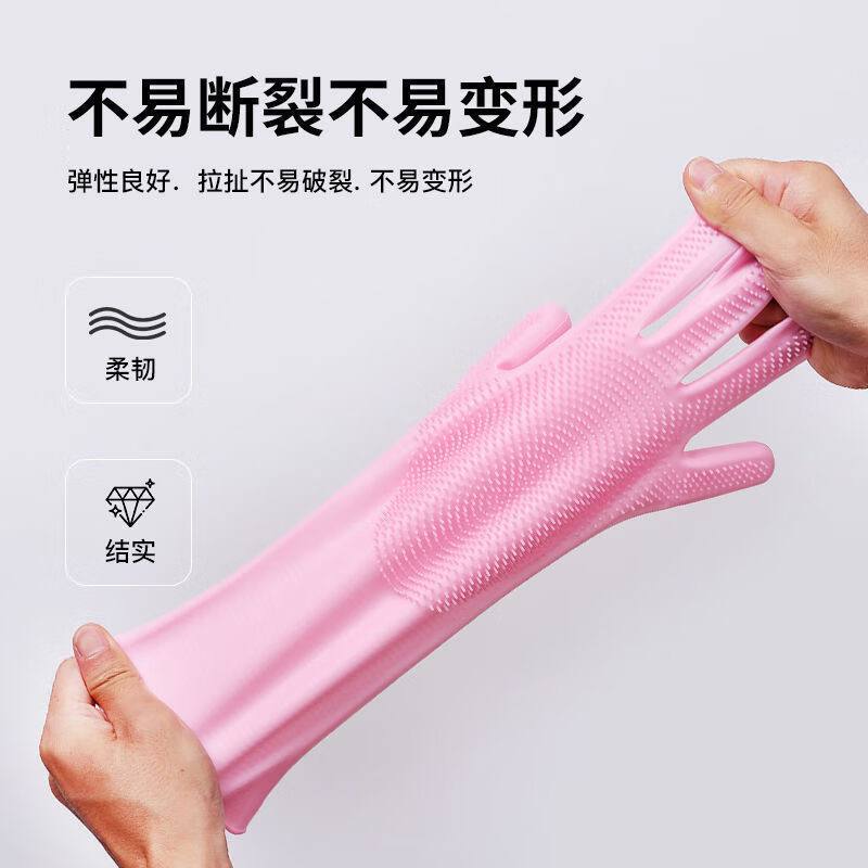 Силиконовые кухонные перчатки с теплоизоляцией и встроенными щетками для мытья посуды и уборки. Прочные и удобные для дома. — изображение 2