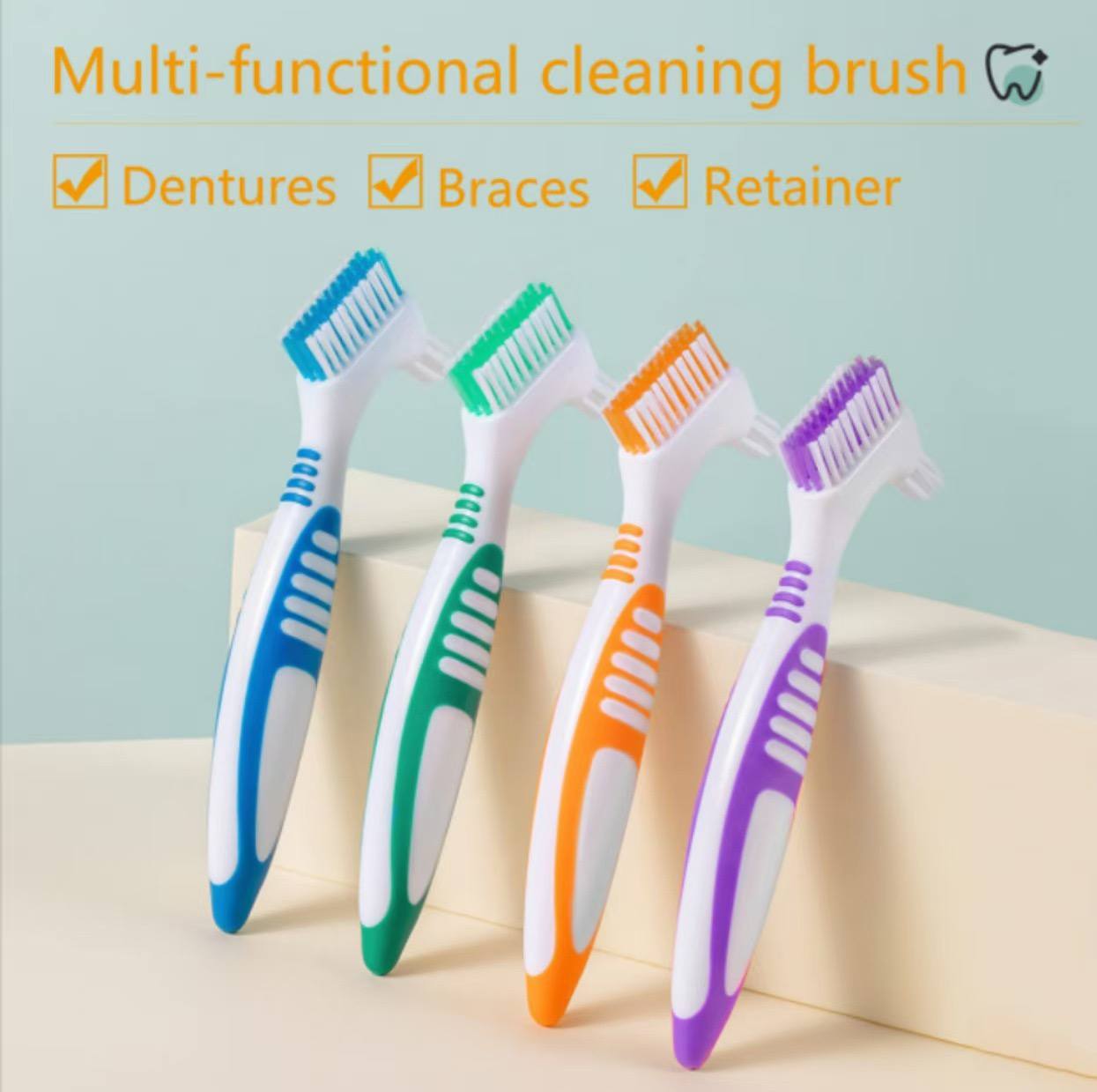 Цветные стоматологические щётки для чистки зубных протезов. Эффективны для ухода и поддержания гигиены. — изображение 2