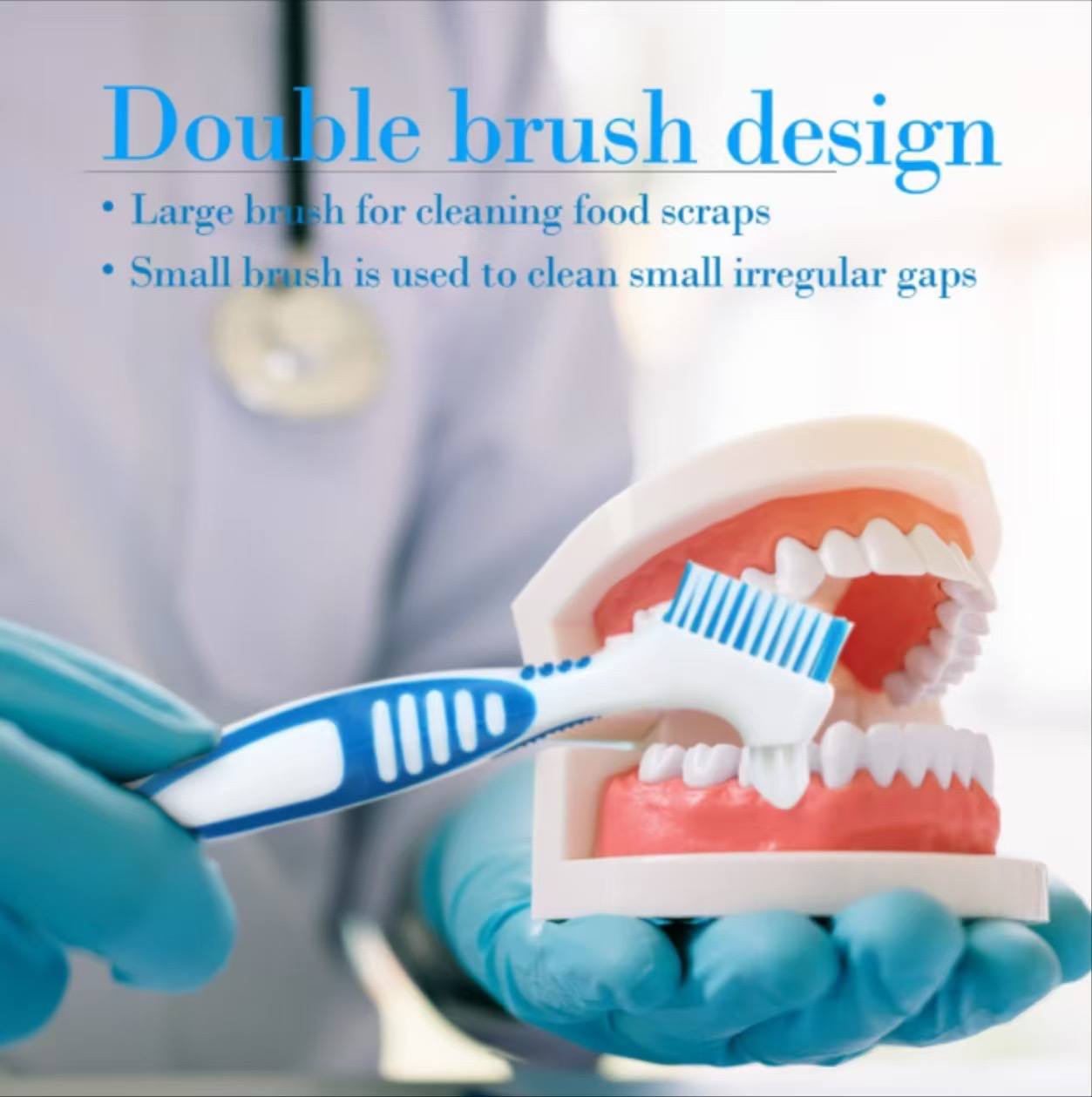 Цветные стоматологические щётки для чистки зубных протезов. Эффективны для ухода и поддержания гигиены. — изображение 4