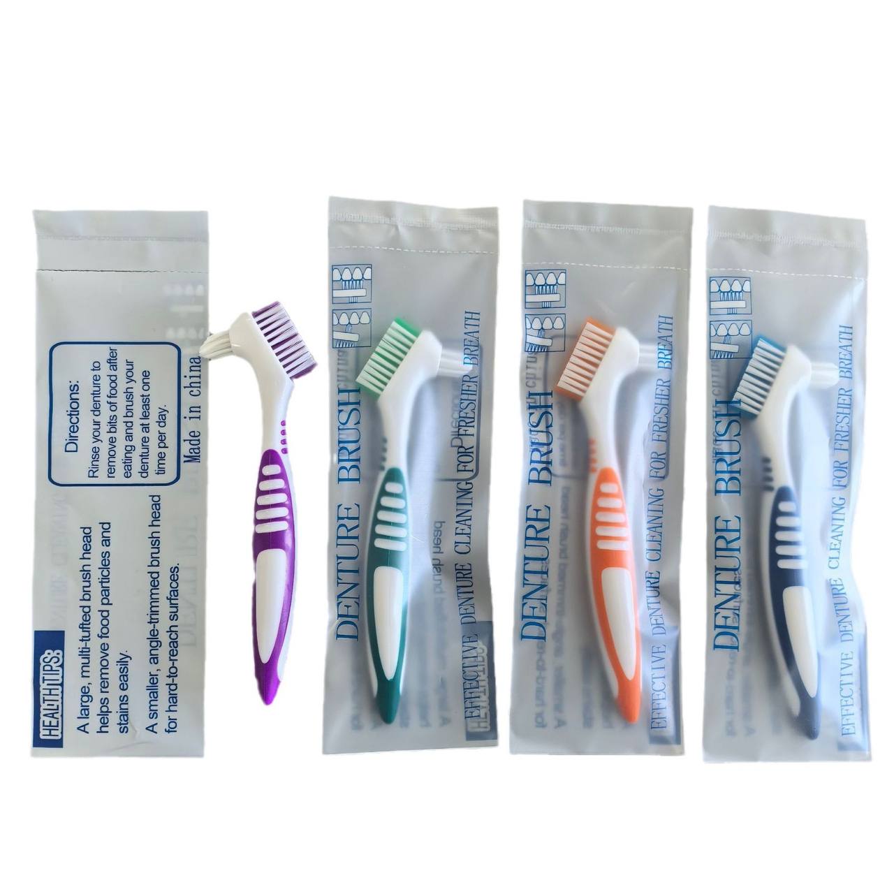 Цветные стоматологические щётки для чистки зубных протезов. Эффективны для ухода и поддержания гигиены. — изображение 5