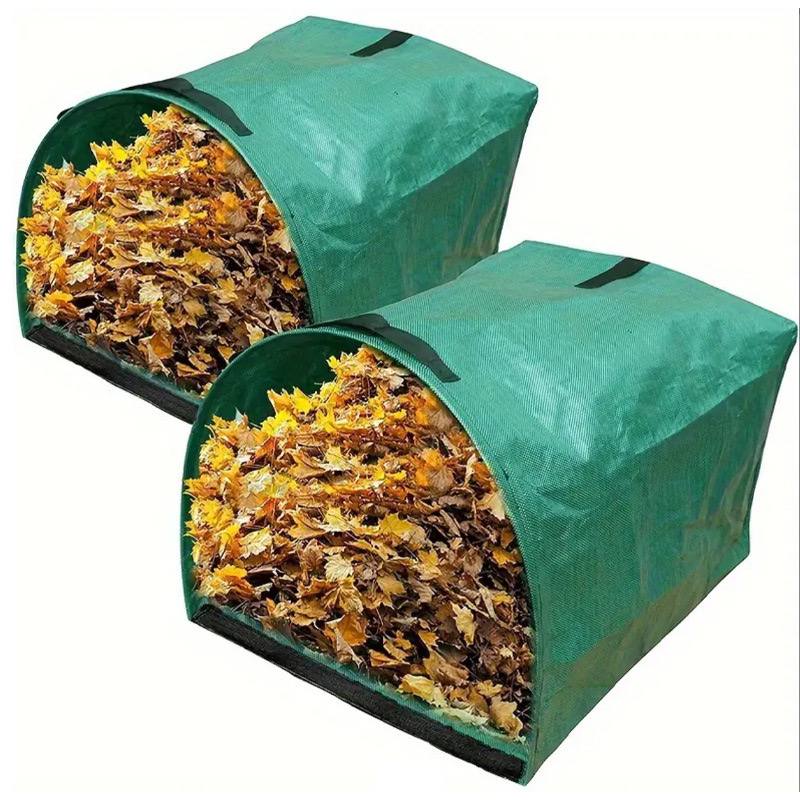 Полукруглый складной садовый мешок для листьев с большой вместимостью. Удобен для уборки улицы и сада. — изображение 5